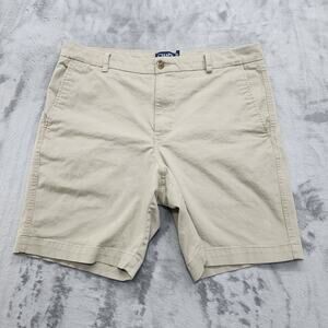 Chaps Shorts Mens 36 Tan Khaki Stretch Cotton Chino Casual Preppy Golf Office‎